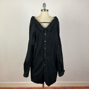 Maison MIHARA YASUHIRO Black Off Shoulder Button Down Dress